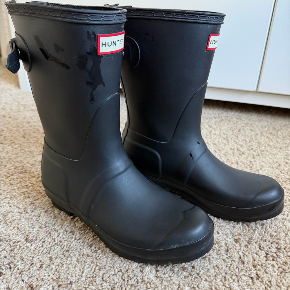 Hunter Black Short Rain Boots